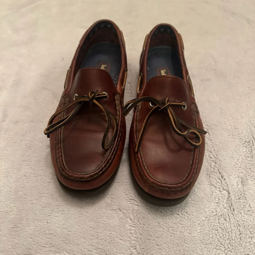 Timberland Vintage One Eye Classic Brown Leather Boat Shoes Loafers Men’s Size 9